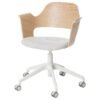 Conference chair with castors white stained oak beige