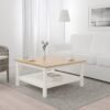 Coffee table white stainlight brown 90x90 cm
