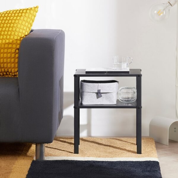 Bedside table black 37x28 cm