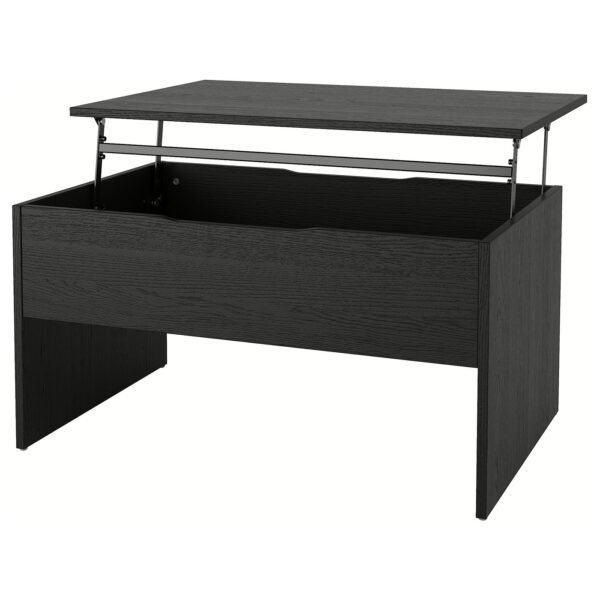 Adjustable coffee table black 90 cm