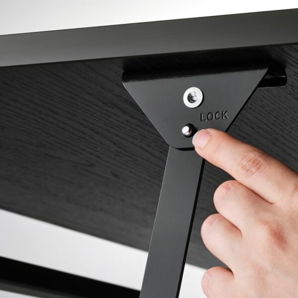 Adjustable coffee table black 90 cm