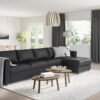 4seat sofa with chaise black
