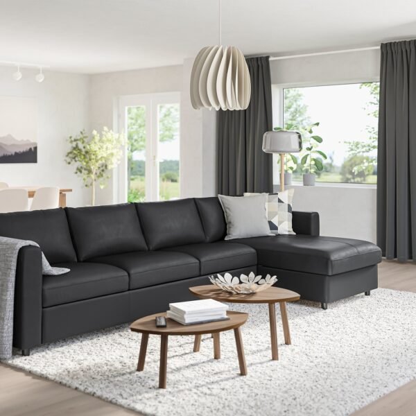 4seat sofa with chaise black